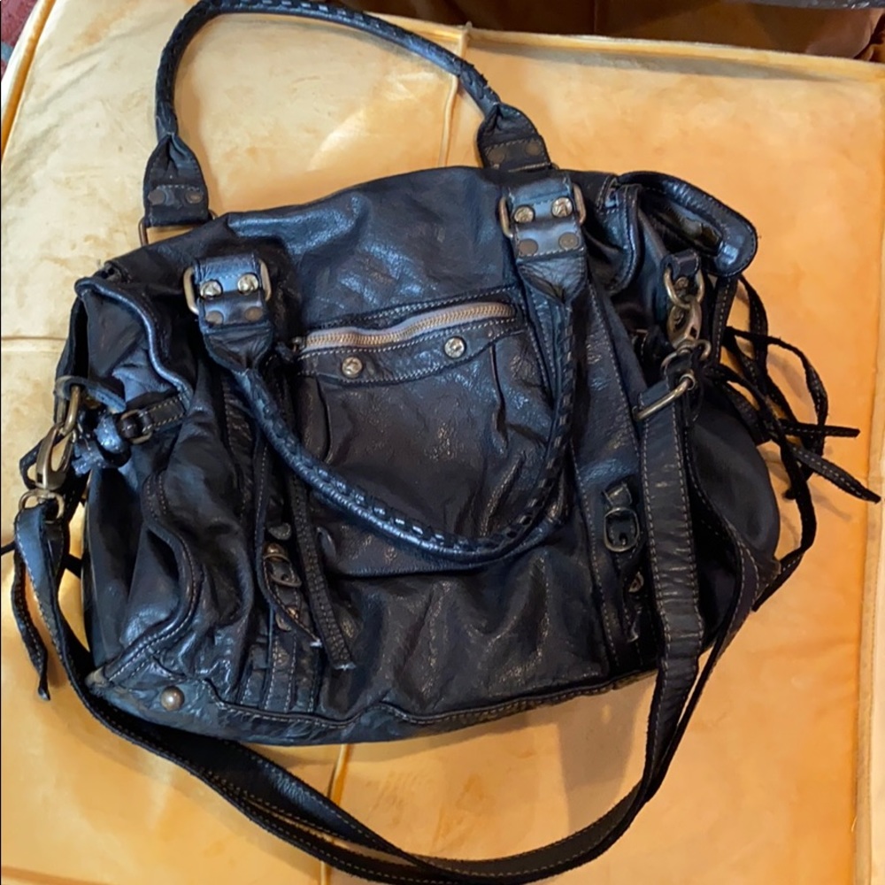 CIVICO 93 Boho Italian Leather Bag with Tassels